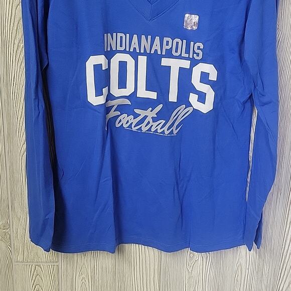Indianapolis Colts NFL Blue Long Sleeve V Neck Shirt Womens Size Large NEW - Picture 3 of 10